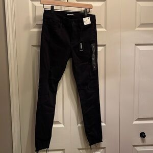 Express Women's Ankle Legging Mid Rise Stretch Jeans Black Size 4R